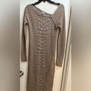 missino croc embossed midi dress